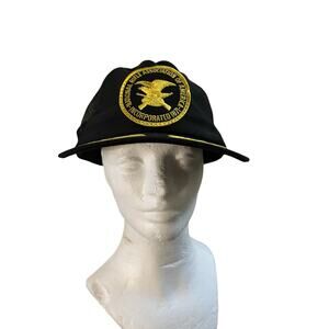Vintage NRA Trucker Hat Gold Leaf Foam Front Mesh Snapback Black Made In USA